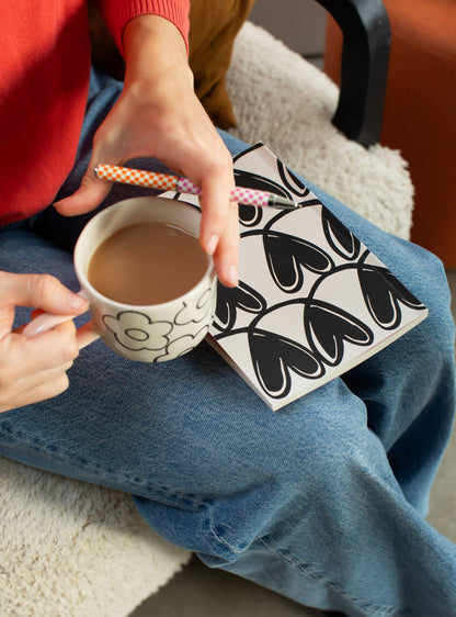 Mono Outline Flower Mug