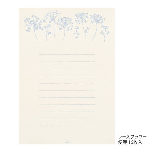 Midori Letter Set 313 Flower Color Washi Paper White