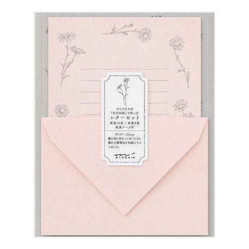 Midori Letter Set 314 Flower Color Washi Paper Pink