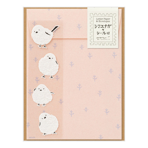 Midori Letter Set with Stickers 758 Long-tailed Tit