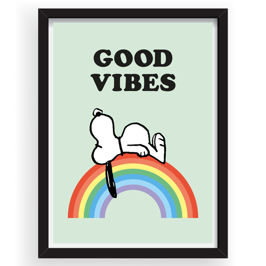 Peanuts Good Vibes Framed Print Snoopy