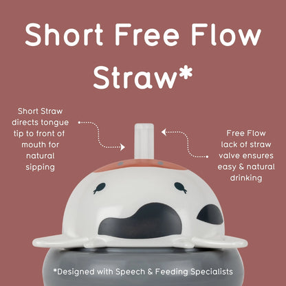 Tippy Up Sippy Cup (Series 3), with Weighted Straw (Valve Free), Connie Cow 200ml