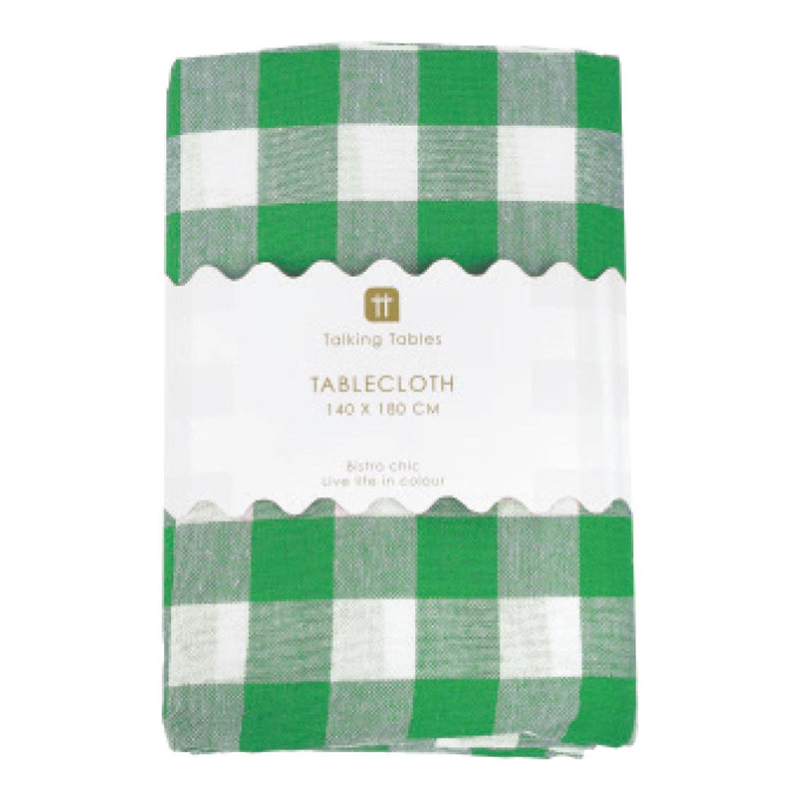 Green & White Fabric Gingham Tablecloth | Spring | Summer |