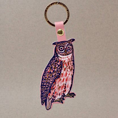 Nocturnal Owl Key Fob: Grey