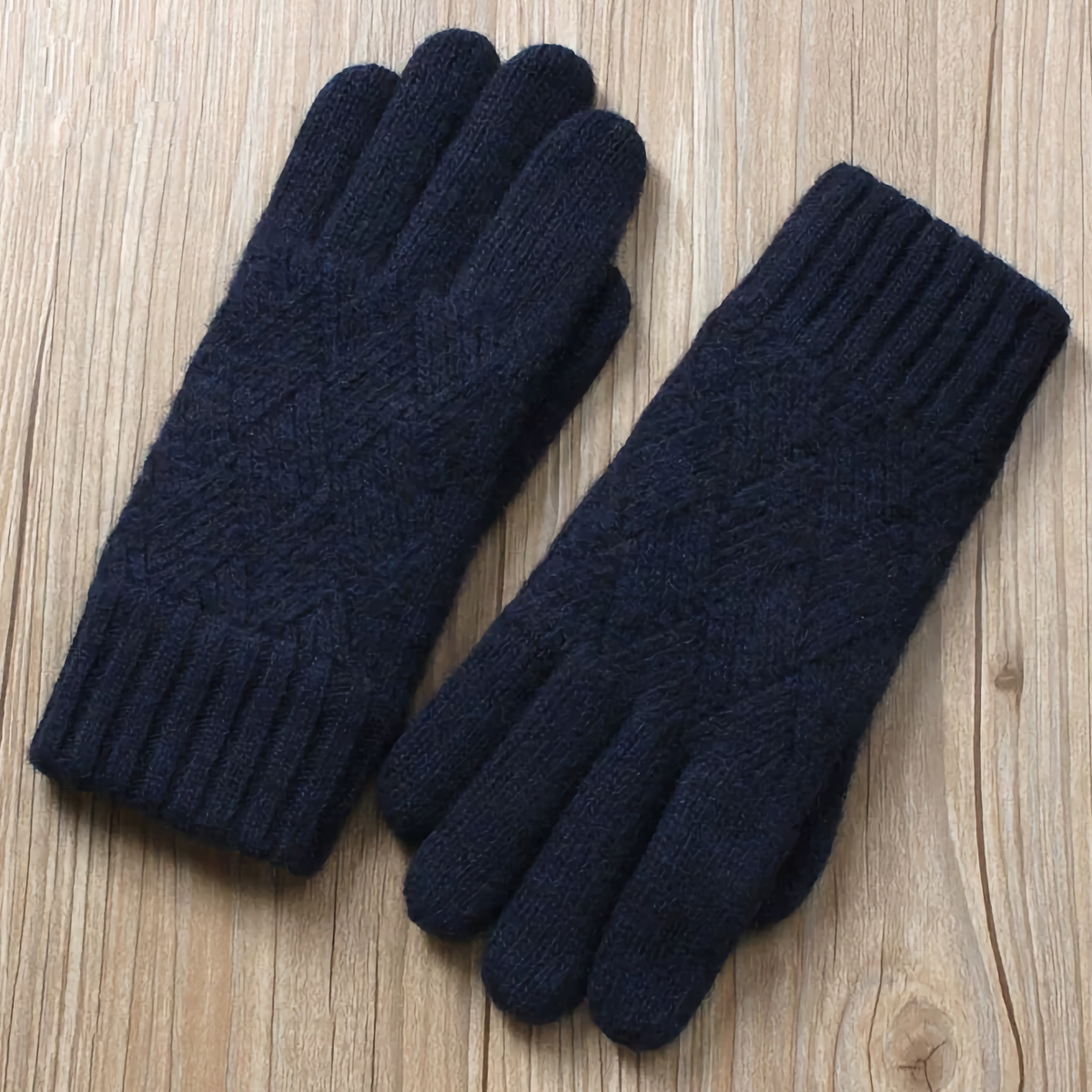 Double-Layered Wool Gloves for Men - Touchscreen Friendly: No.4