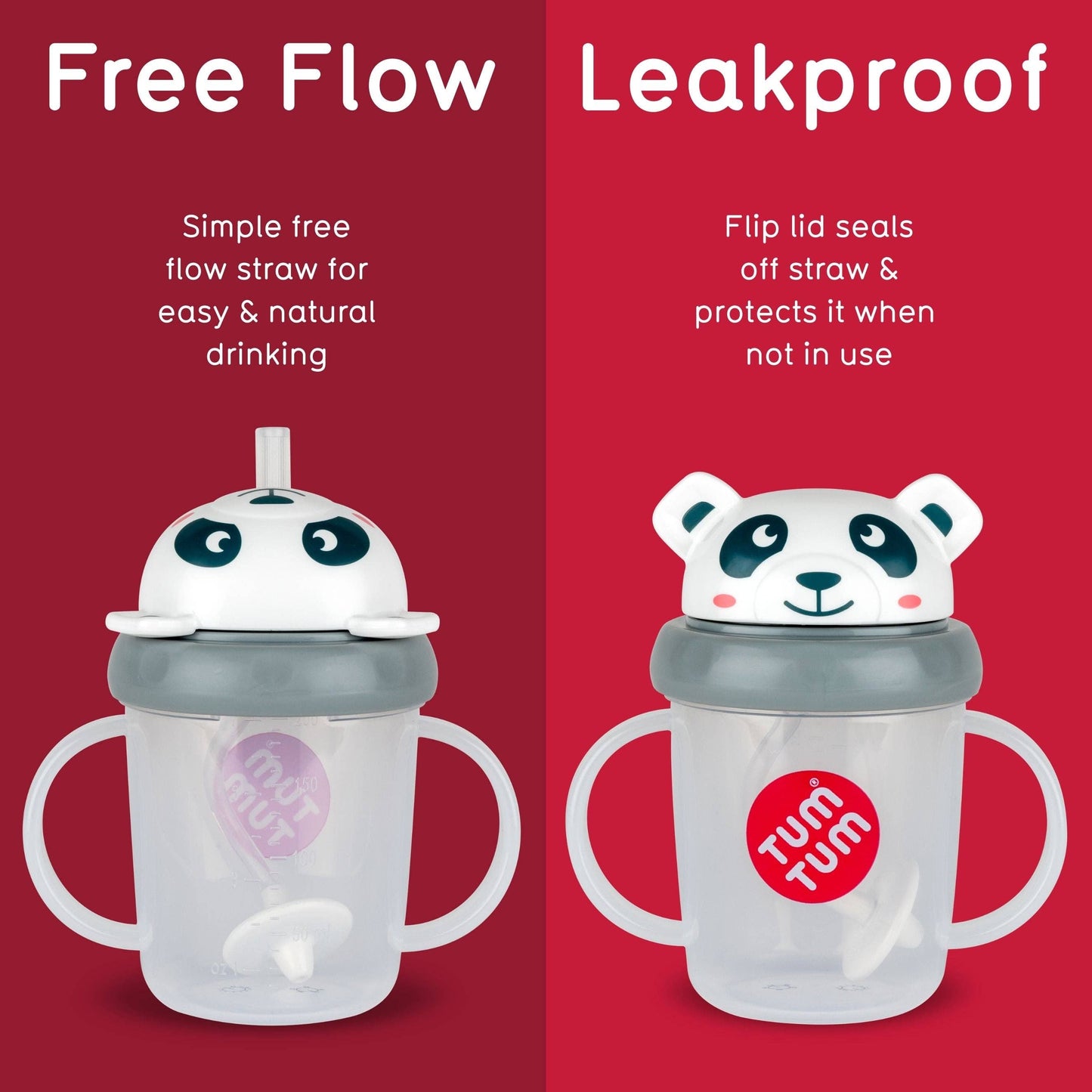 Tippy Up Sippy Cup (Series 3), with Weighted Straw (Valve Free), Pip Panda, 200ml