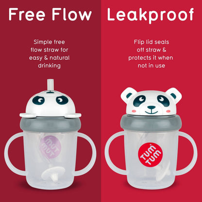 Tippy Up Sippy Cup (Series 3), with Weighted Straw (Valve Free), Pip Panda, 200ml