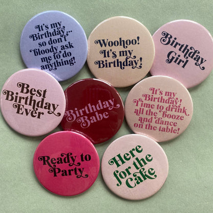 Birthday Girl - Retro Style Birthday Badge for Grown Ups