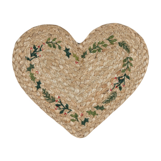 Heart Coaster - Natural Jute Christmas