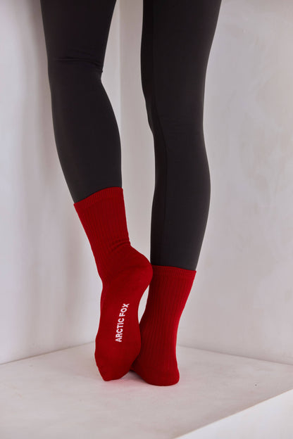 The Everyday Socks - 100% Bamboo - Red - AW25