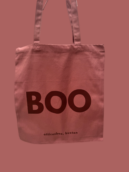 BOO tote bag - Rose on Pink