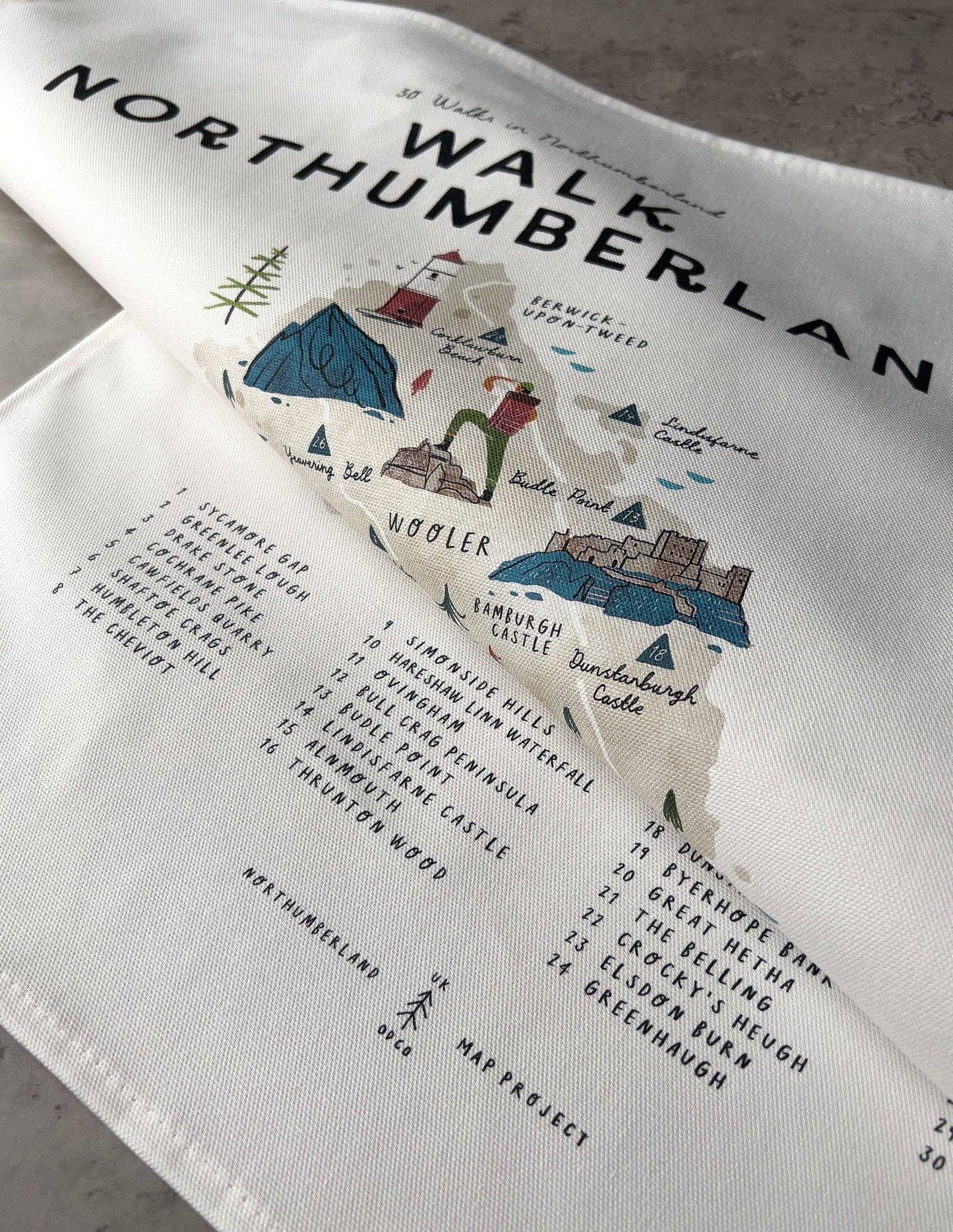 Walk Northumberland Tea Towel