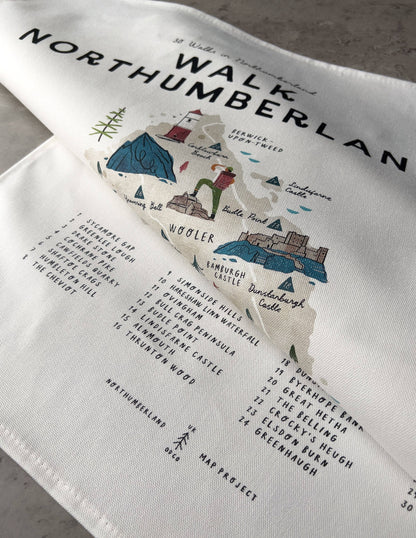 Walk Northumberland Tea Towel
