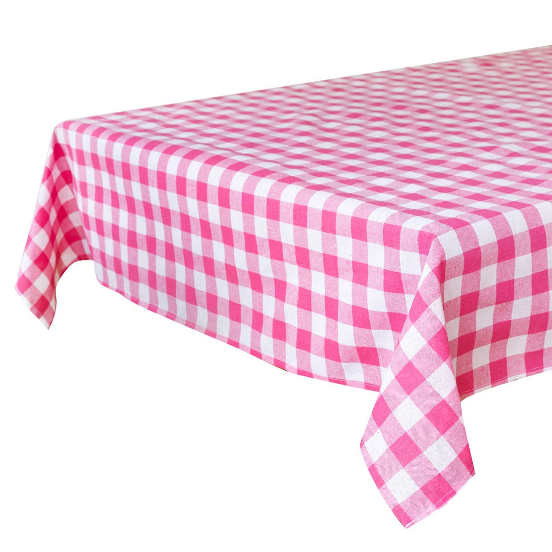Raspberry & White Fabric Gingham Tablecloth | Summer |