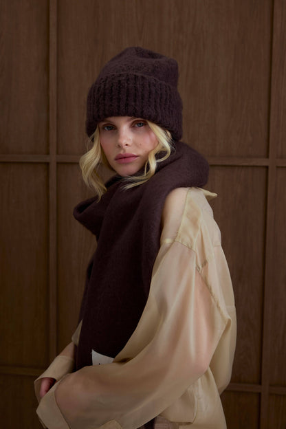 The Reykjavik Scarf - 100% Recycled - Ground Coffee - AW25