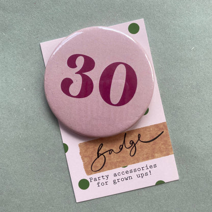 30th Retro Style Birthday Age Badge