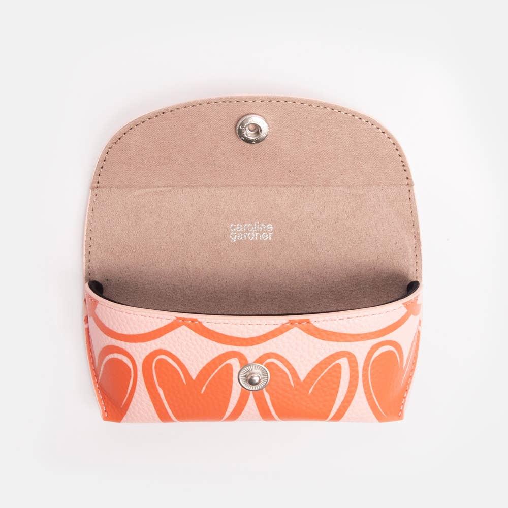 Pink/Orange Linked Hearts Flap Glasses Case