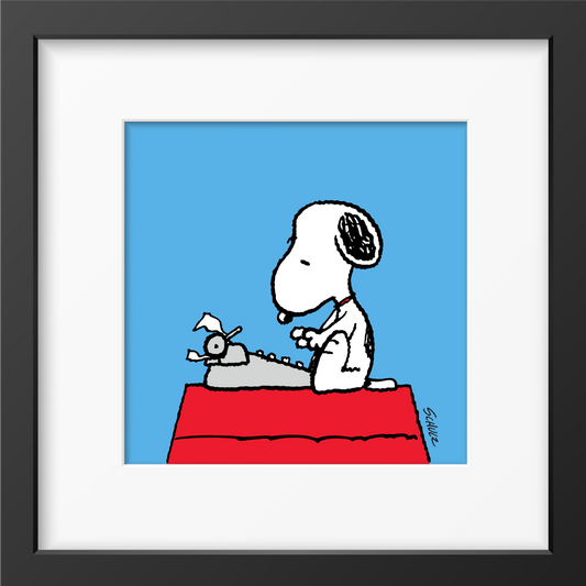 Peanuts Typewriter Framed Print Handmade