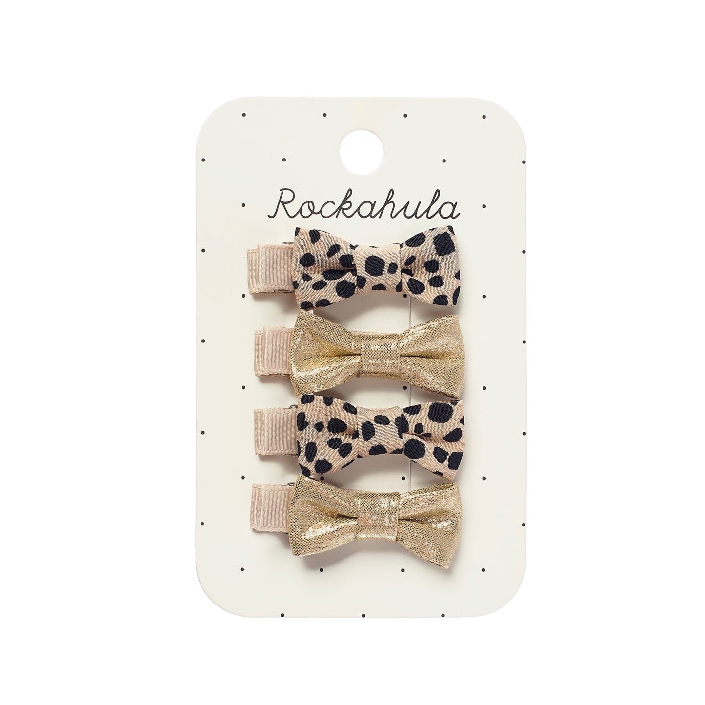 Leopard Shimmer Mini Bow Clip Set