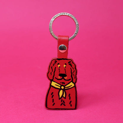 Spaniel | Leather Key Ring | Gold Plated: Sage