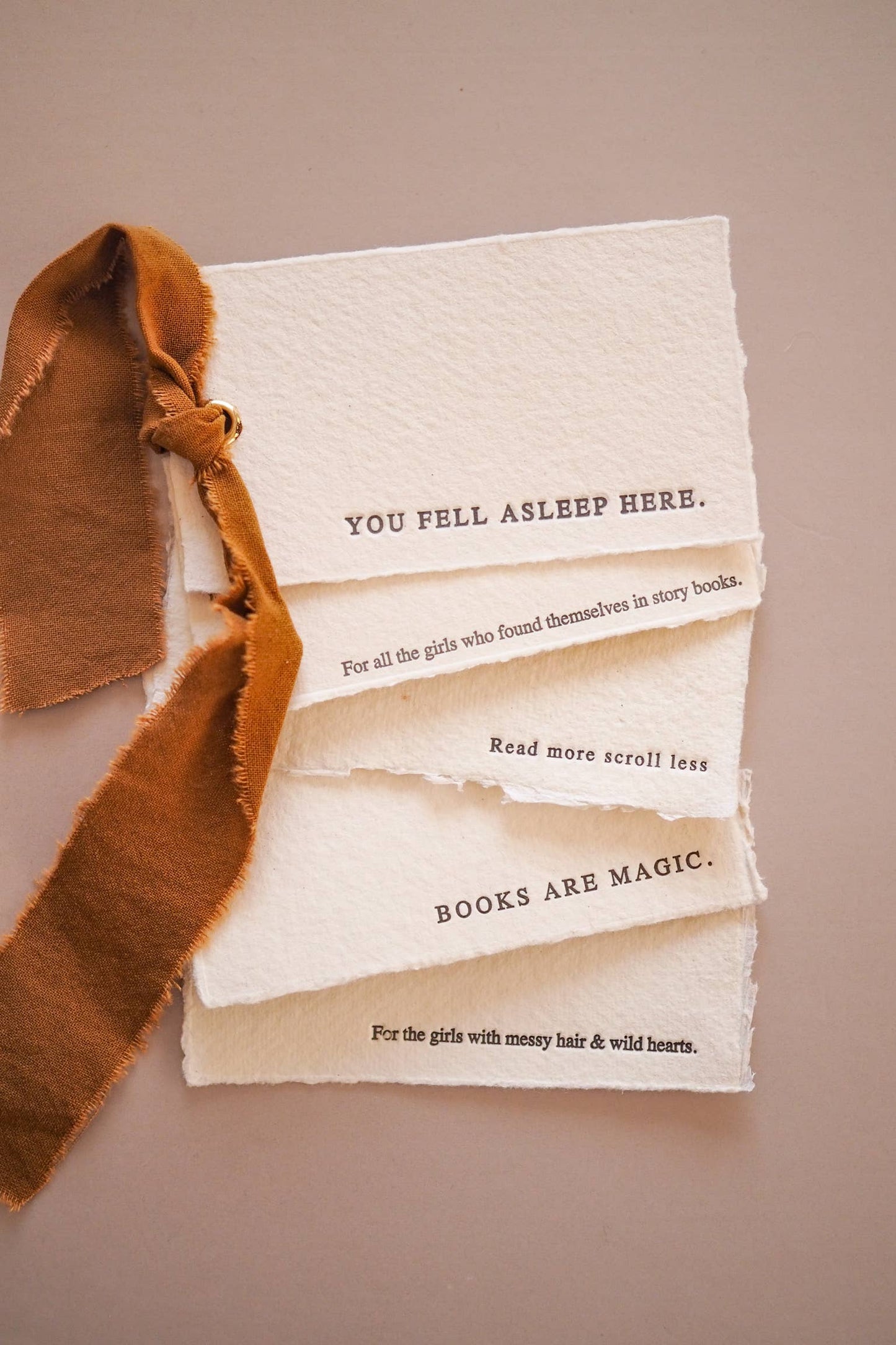 Letter press book mark: For the girls with messy hair & wild hearts