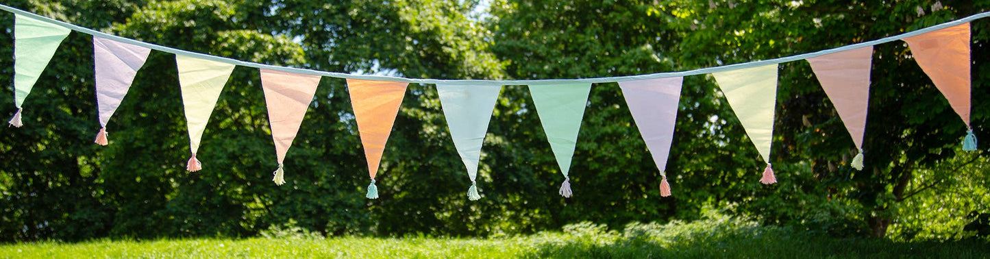 Pastel Fabric Bunting 3m | Tea Party| Summer Party |