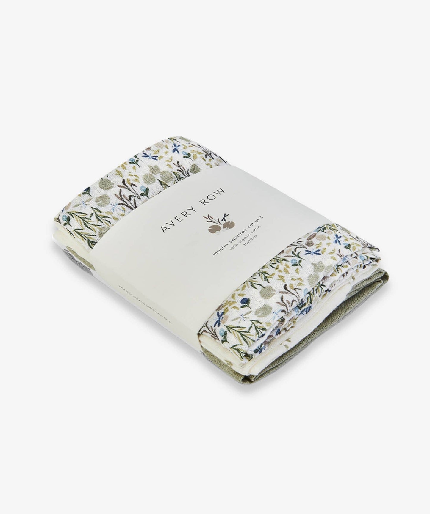 Organic Baby Muslins, Set of 3 - Riverbank