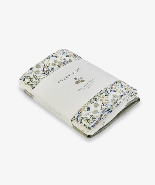 Organic Baby Muslins, Set of 3 - Riverbank
