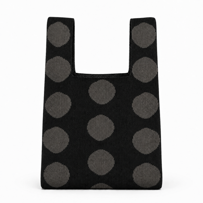 Mod Dot Collection Knitted Bag - Grey - Medium