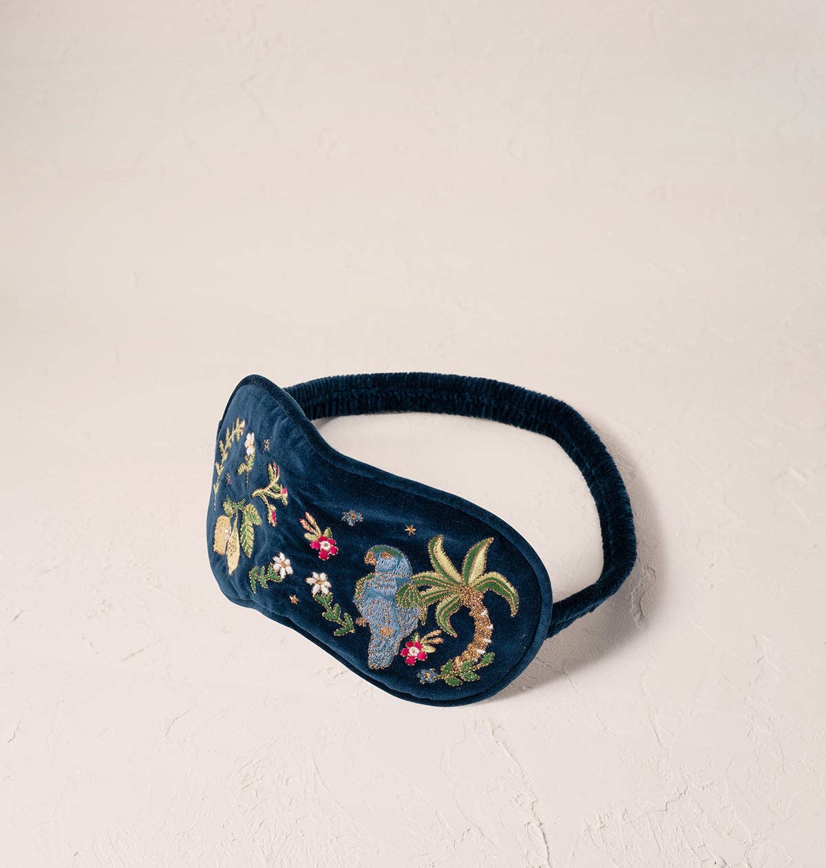 Tropical Parrot Eye Mask: Ink Blue / Velvet