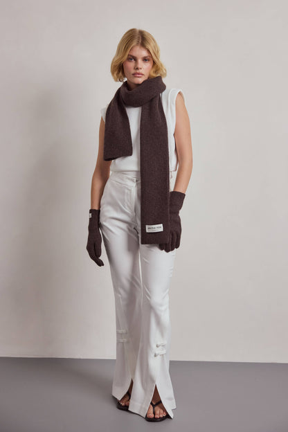 Cashmere Scarf - Chocolate Brown - AW26