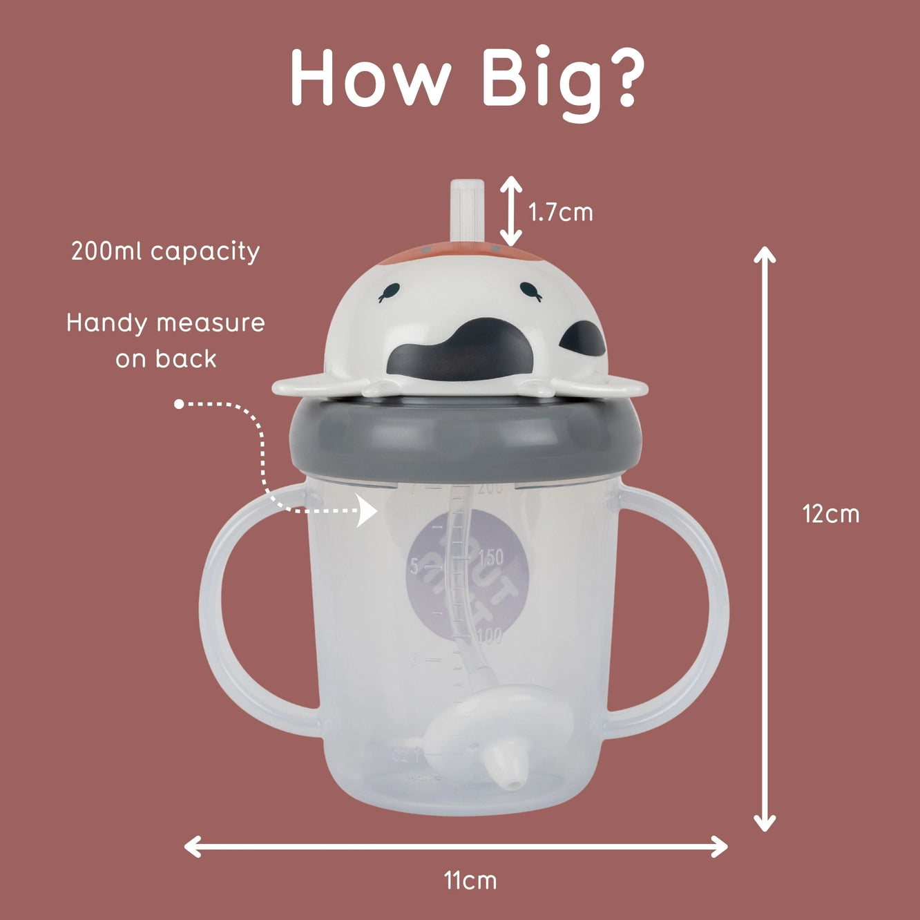 Tippy Up Sippy Cup (Series 3), with Weighted Straw (Valve Free), Connie Cow 200ml