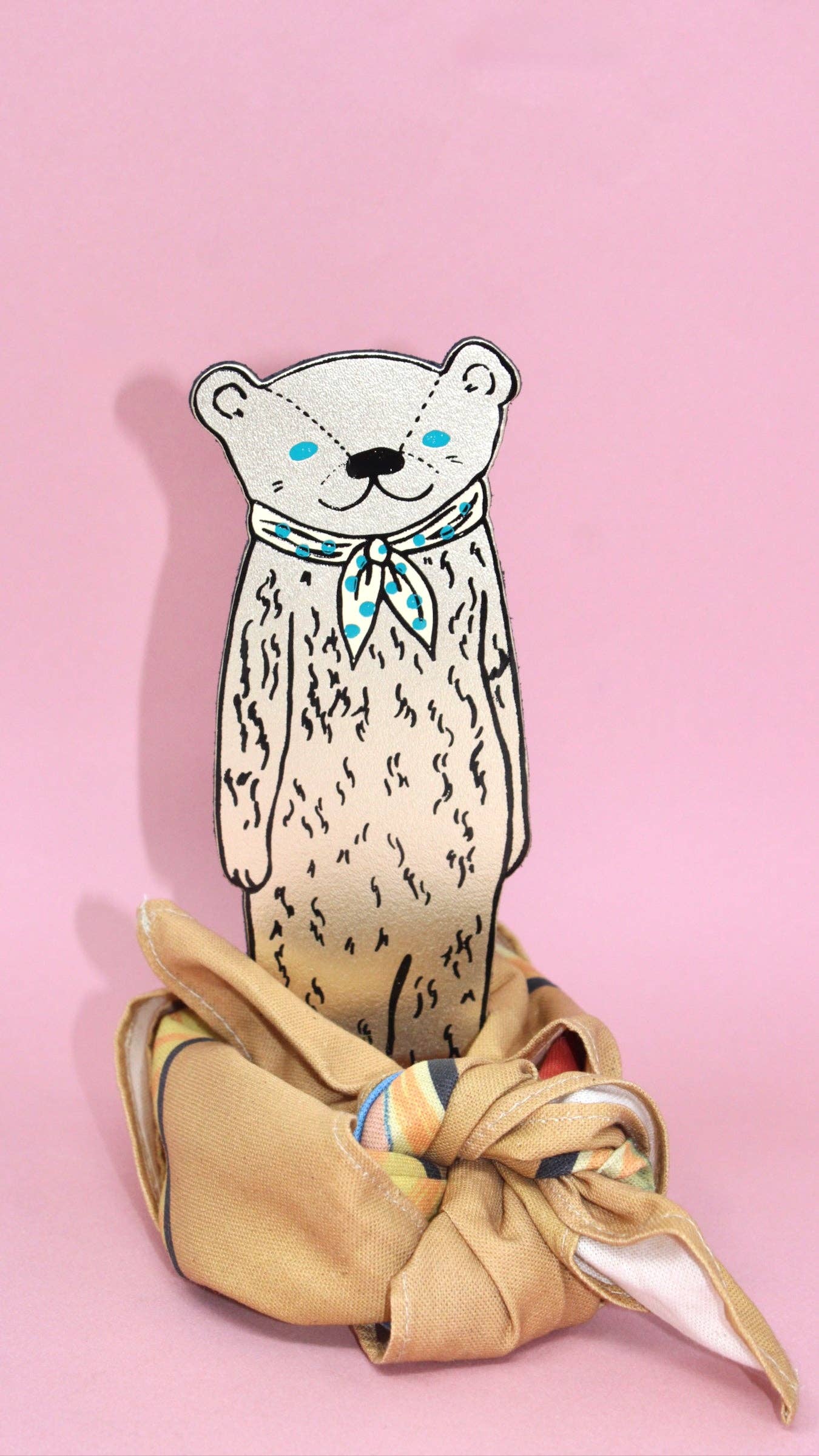 Bear Bookmark: Peach