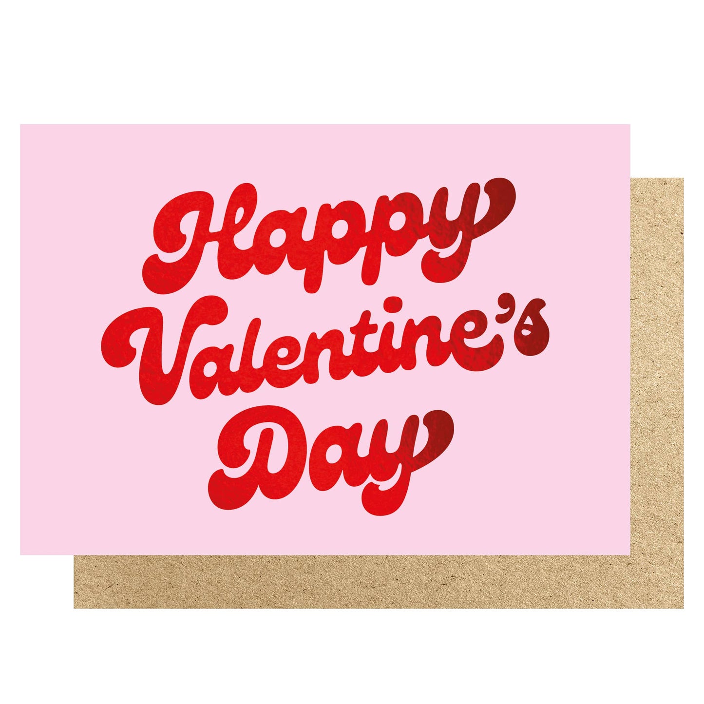 Happy Valentine's Day red foil card