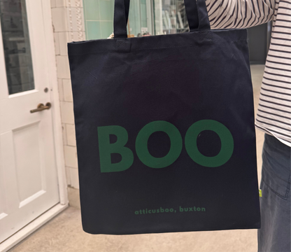 BOO tote bag - Green on Navy