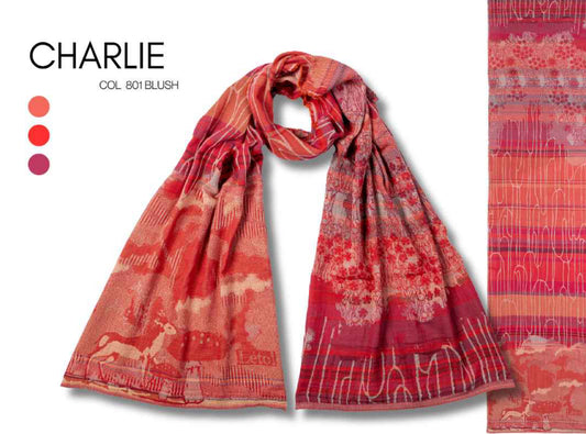 French Jacquard Scarf  - Charlie Blush