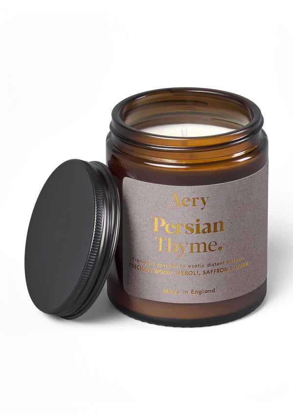 Persian Thyme Scented Jar Candle - Precious Wood, Neroli, Saffron and Oudh 140g