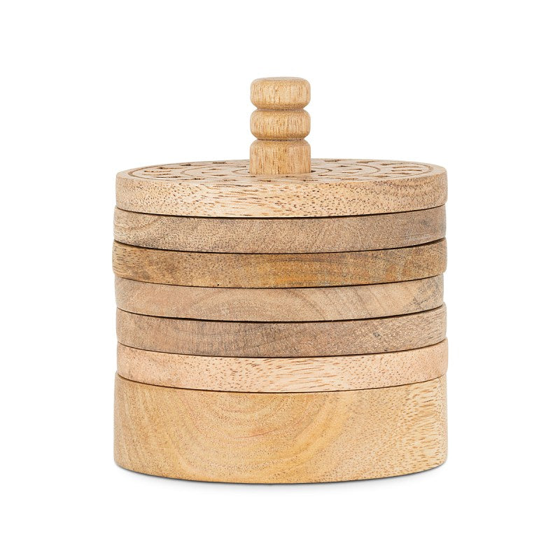 Anali Mango Wood Coasters - Natural - Set of 6