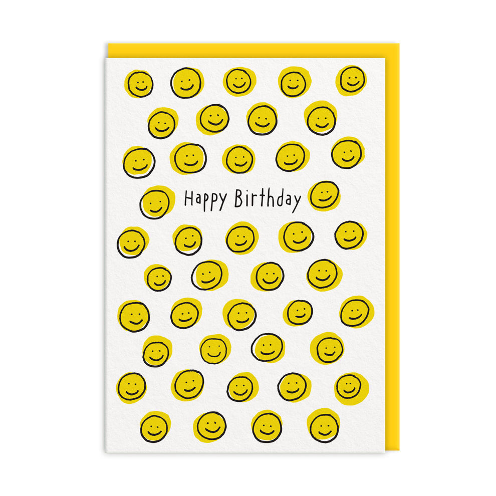 Yellow Smiley Happy Birthday