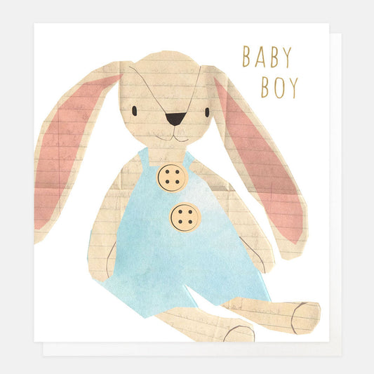 Rabbit New Baby Boy Card