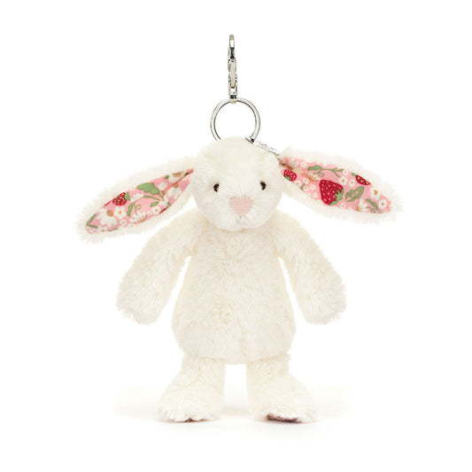 Bashful Blossom Cream Bunny Berry Bag Charm