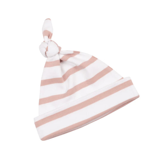 Dusty Pink & White Breton Striped Hat 0-6