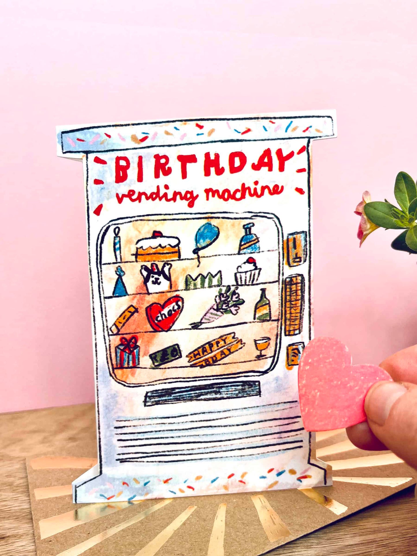 Birthday vending machine card