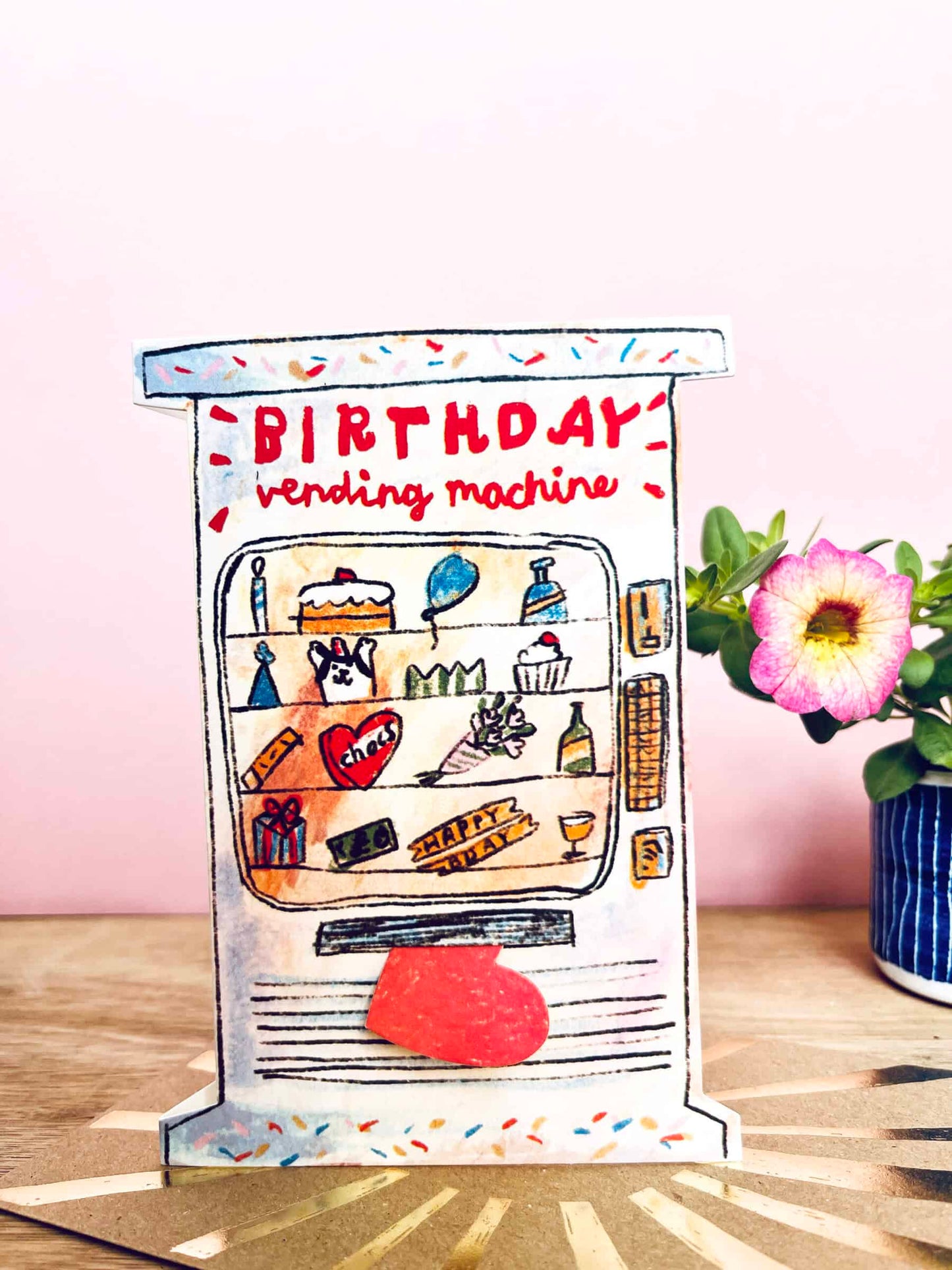 Birthday vending machine card