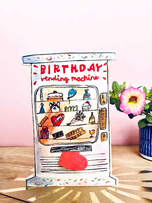 Birthday vending machine card