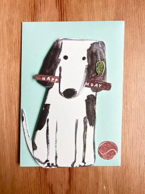 Dog and Stick Pull Out Card