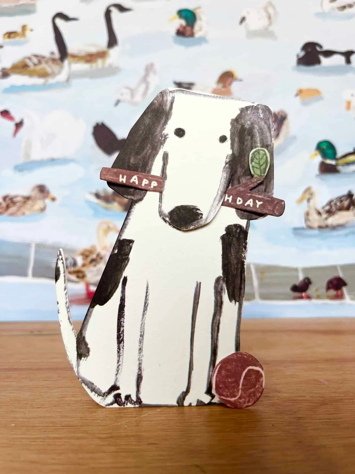 Dog and Stick Pull Out Card