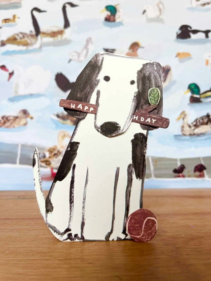 Dog and Stick Pull Out Card