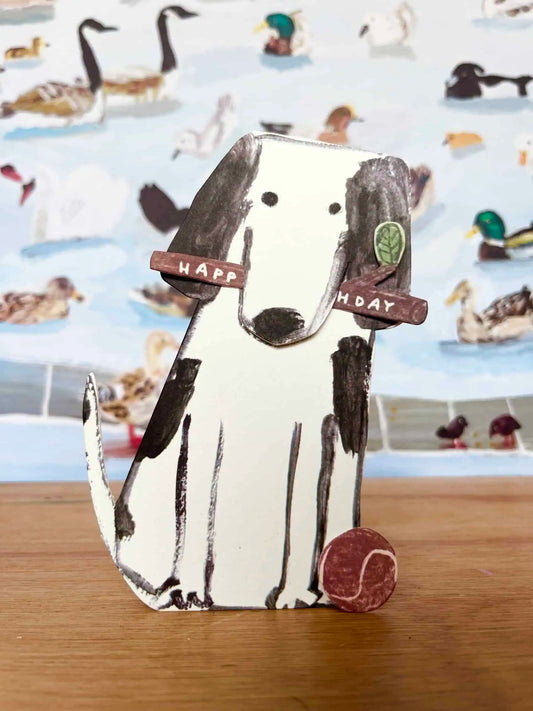 Dog and Stick Pull Out Card