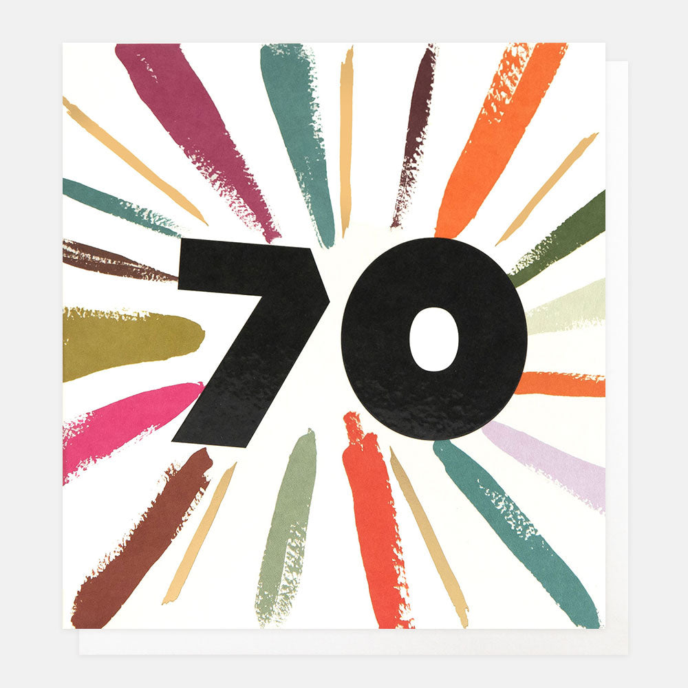 Colour Burst 70th Birthday Card